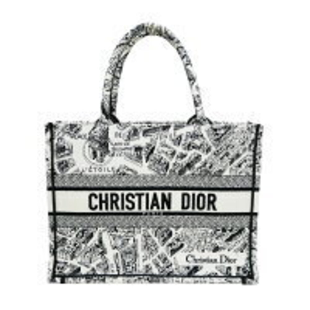 Dior Book Tote Monotone Black White Handbag